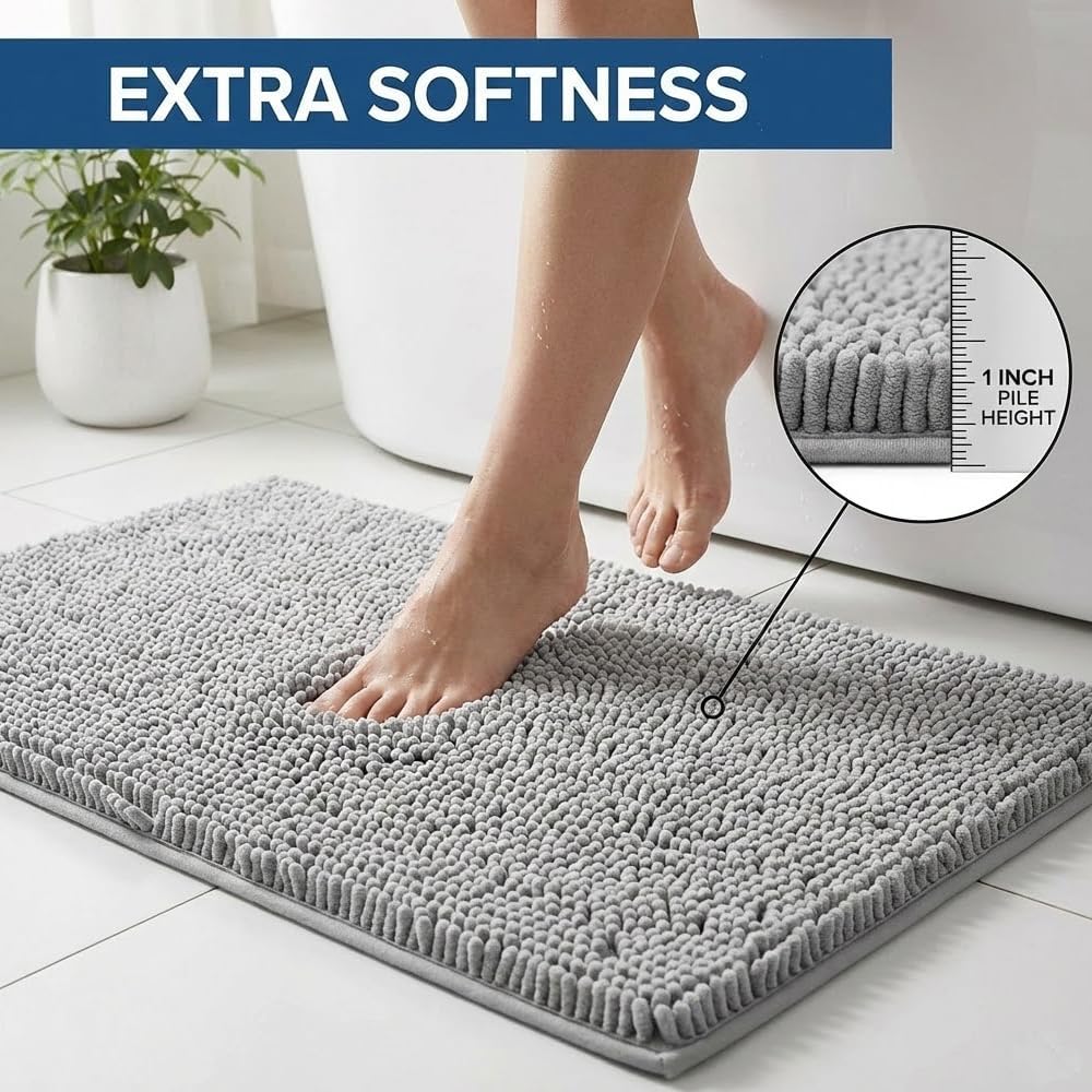 Detalle de Catabatic Bathroom Rug Set, Light Grey