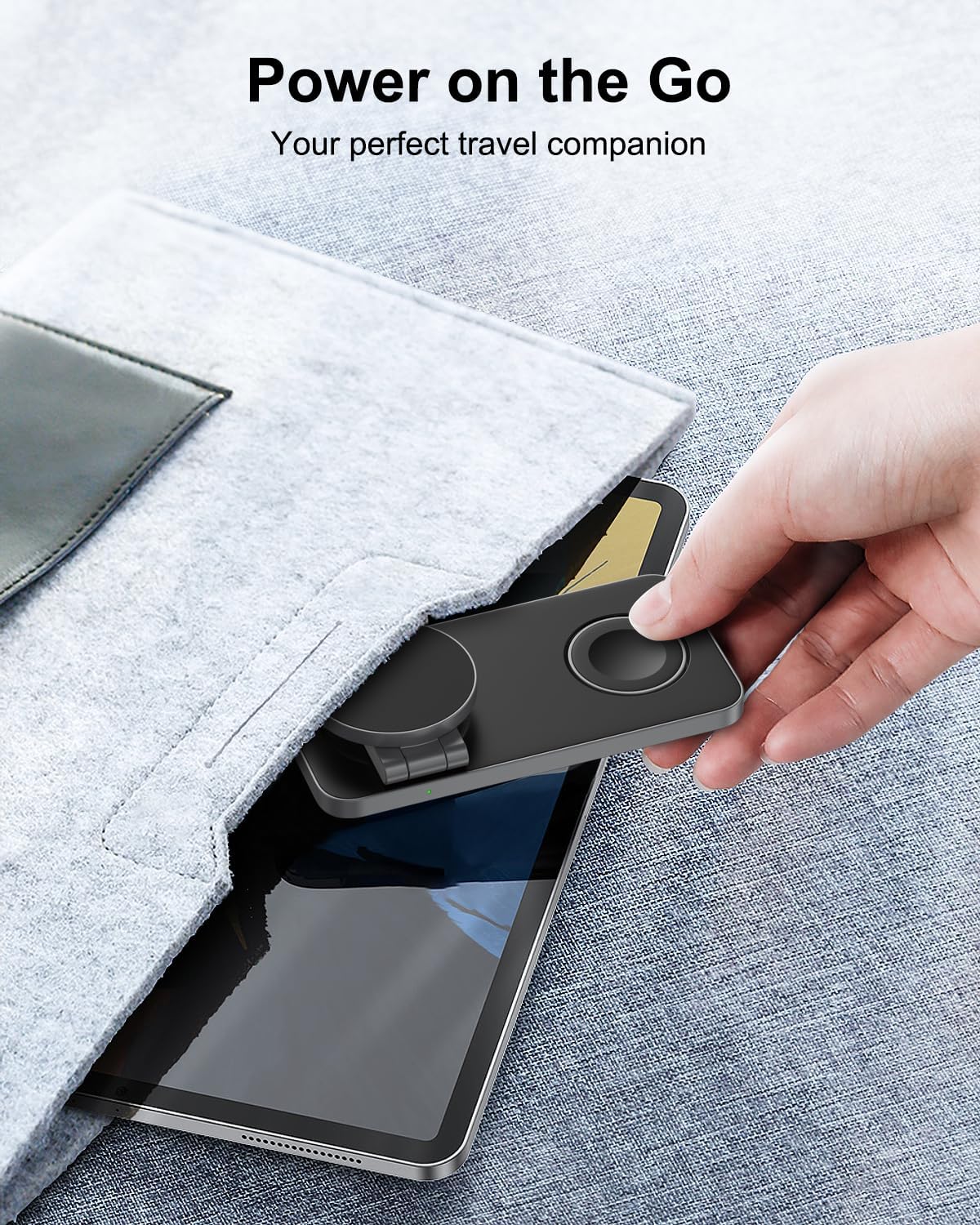 Detalle 2 de KEEPRO 3-in-1 Magnetic Wireless Charging Station for Samsung phones, Galaxy Watch & Buds (MagSafe-style)