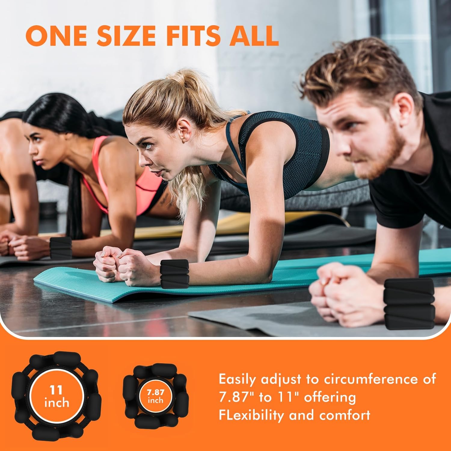 Thumbnail 6 de Adjustable Wrist & Ankle Weights Bracelet Set (2) — Silicone Weighted Bracelets for Home Gym, Yoga, Running & Strength Training