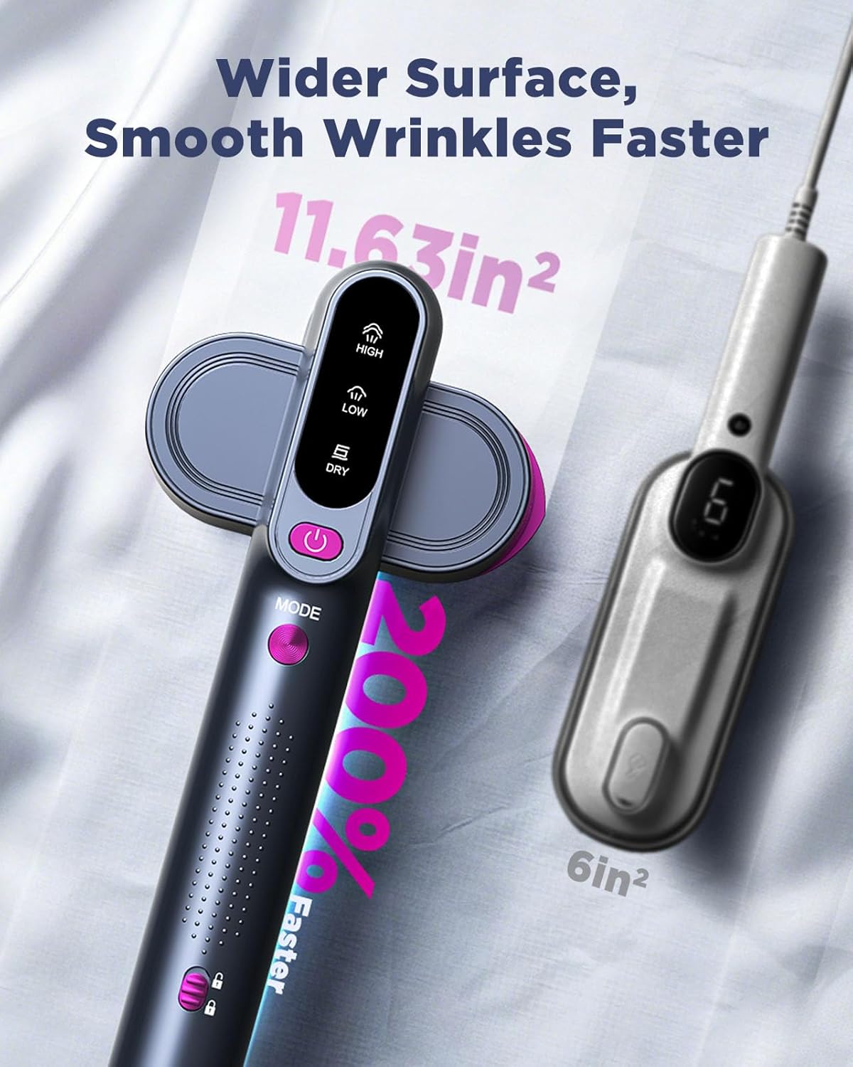 Detalle de Travel Steamer for Clothes: 2-in-1 Garment Steamer & Iron, 1200W, 100-240V, Portable Travel Size