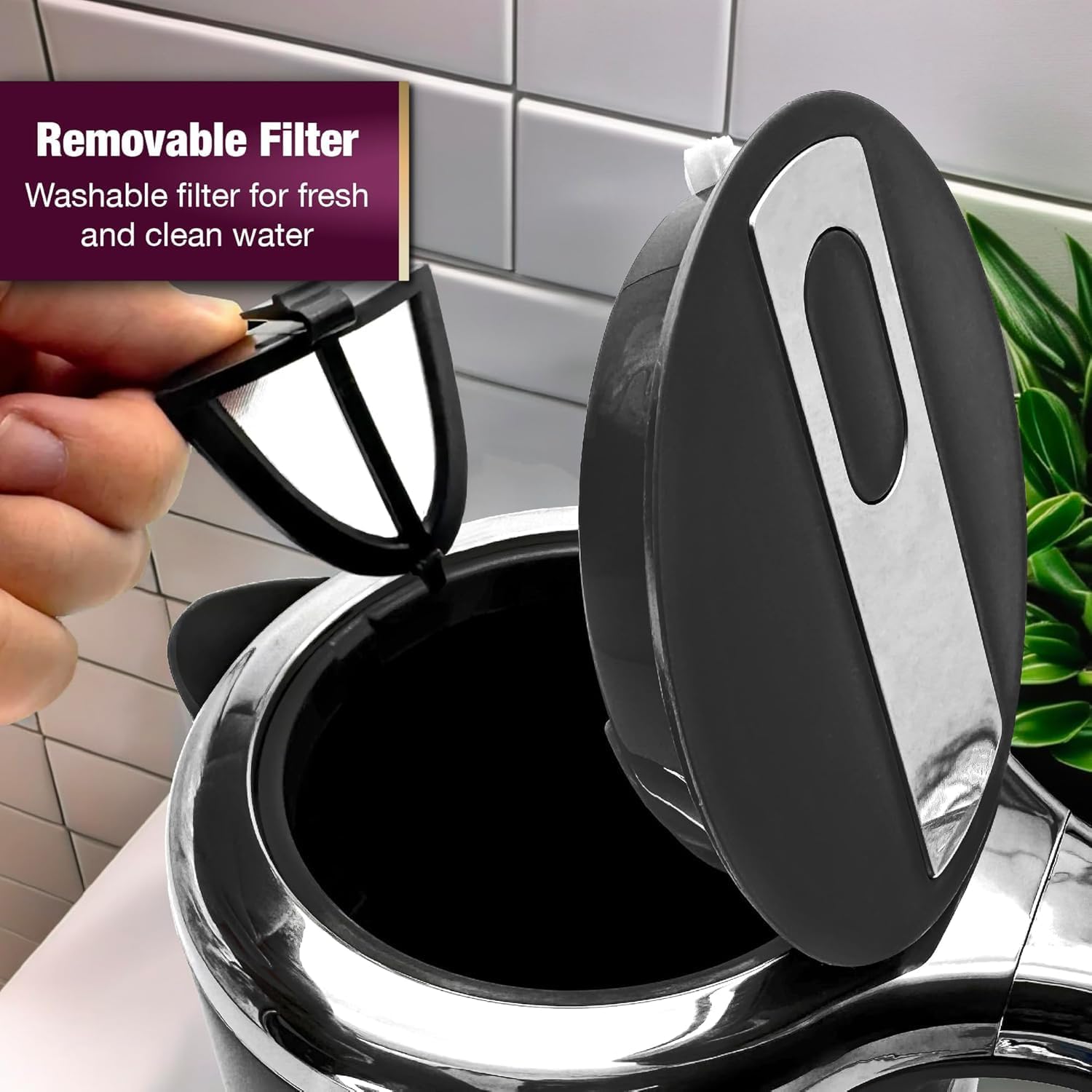 Thumbnail 4 de Andrew James Fast Boil Electric Kettle (Lumiglo) 1.7L, Cordless 3000W with Reusable Filter