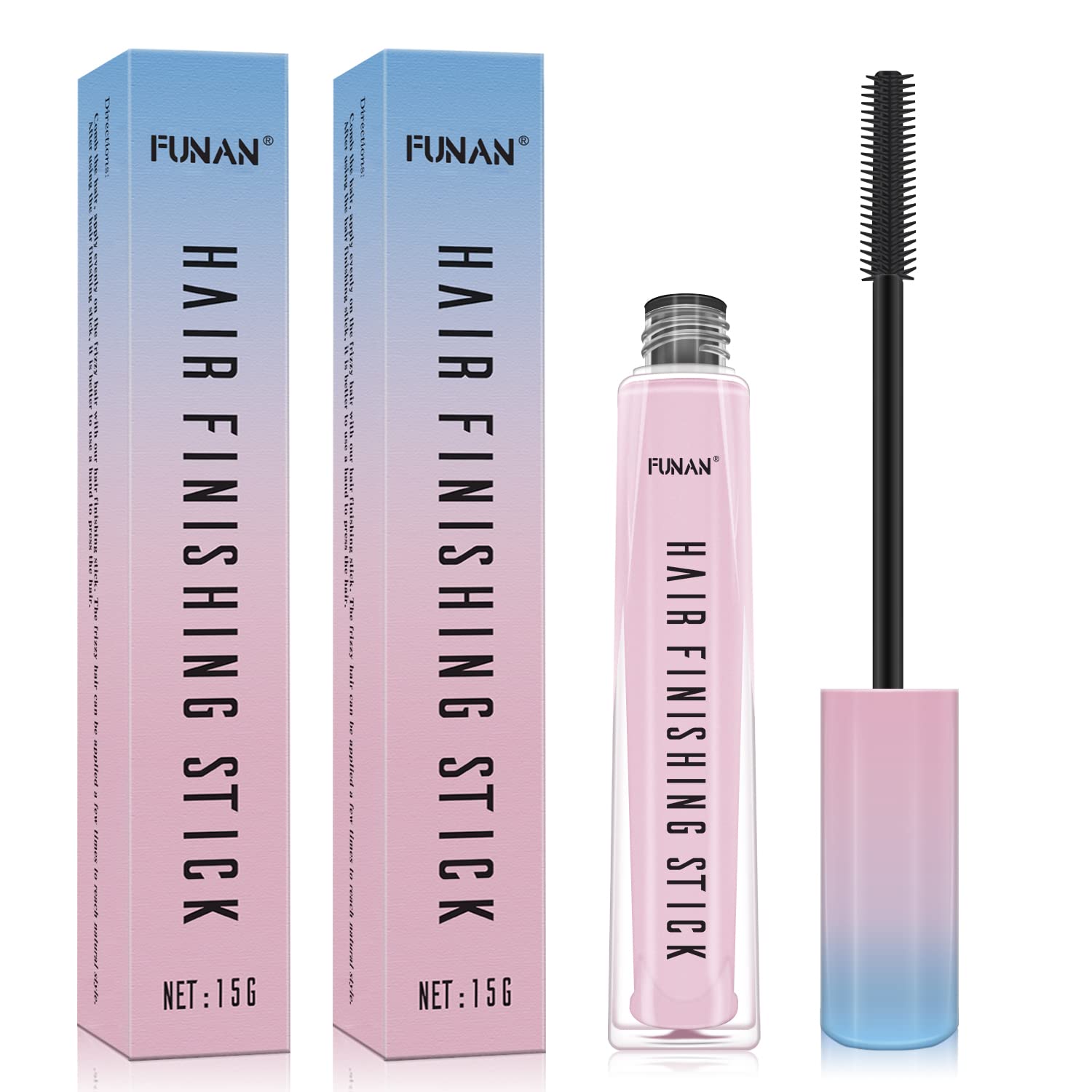 Detalle de FUNAN Hair Finishing Stick 2-Pack, Travel-Size Flyaway Wand