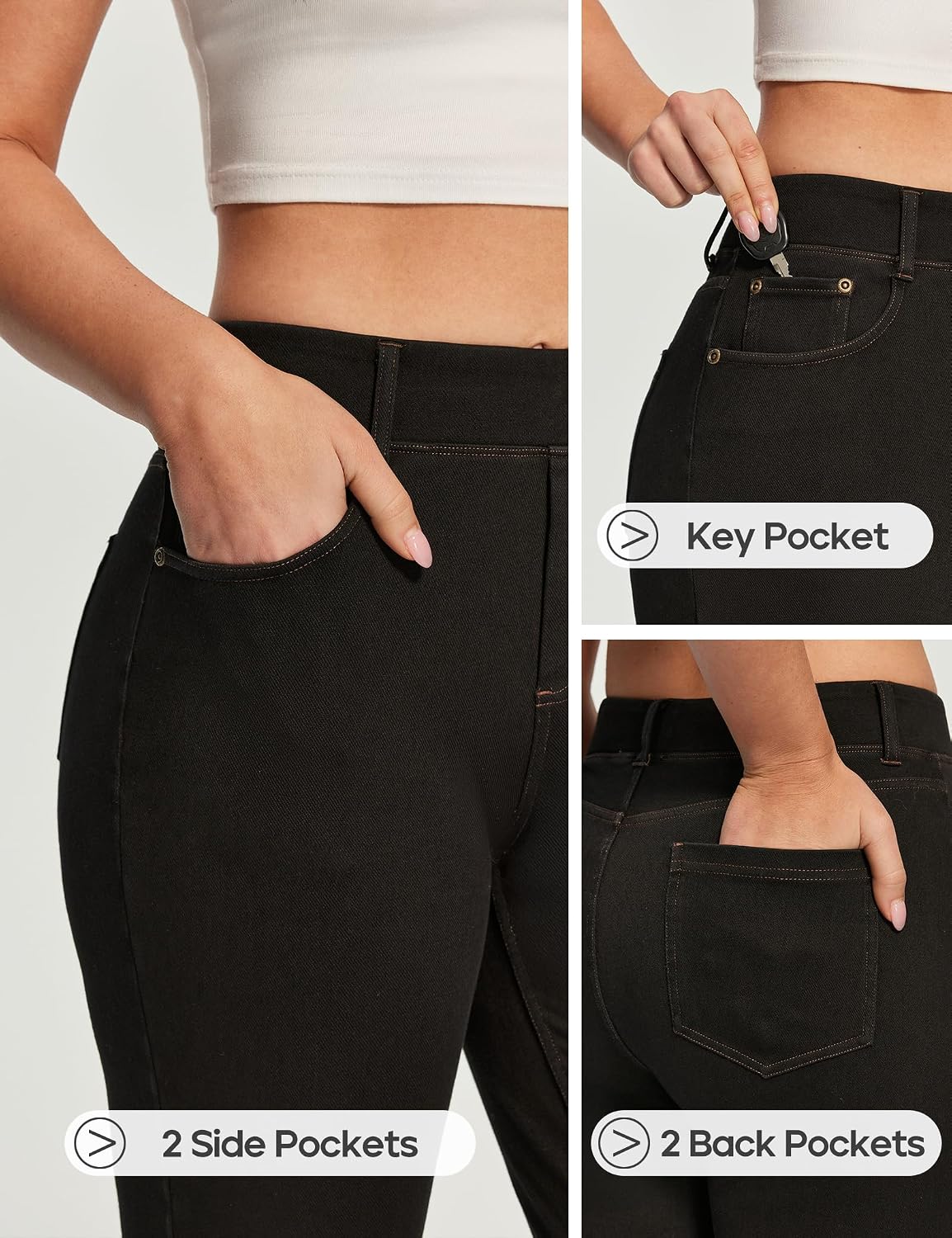 Detalle 1 de Straight Leg Jeans for Women, Stretch Denim