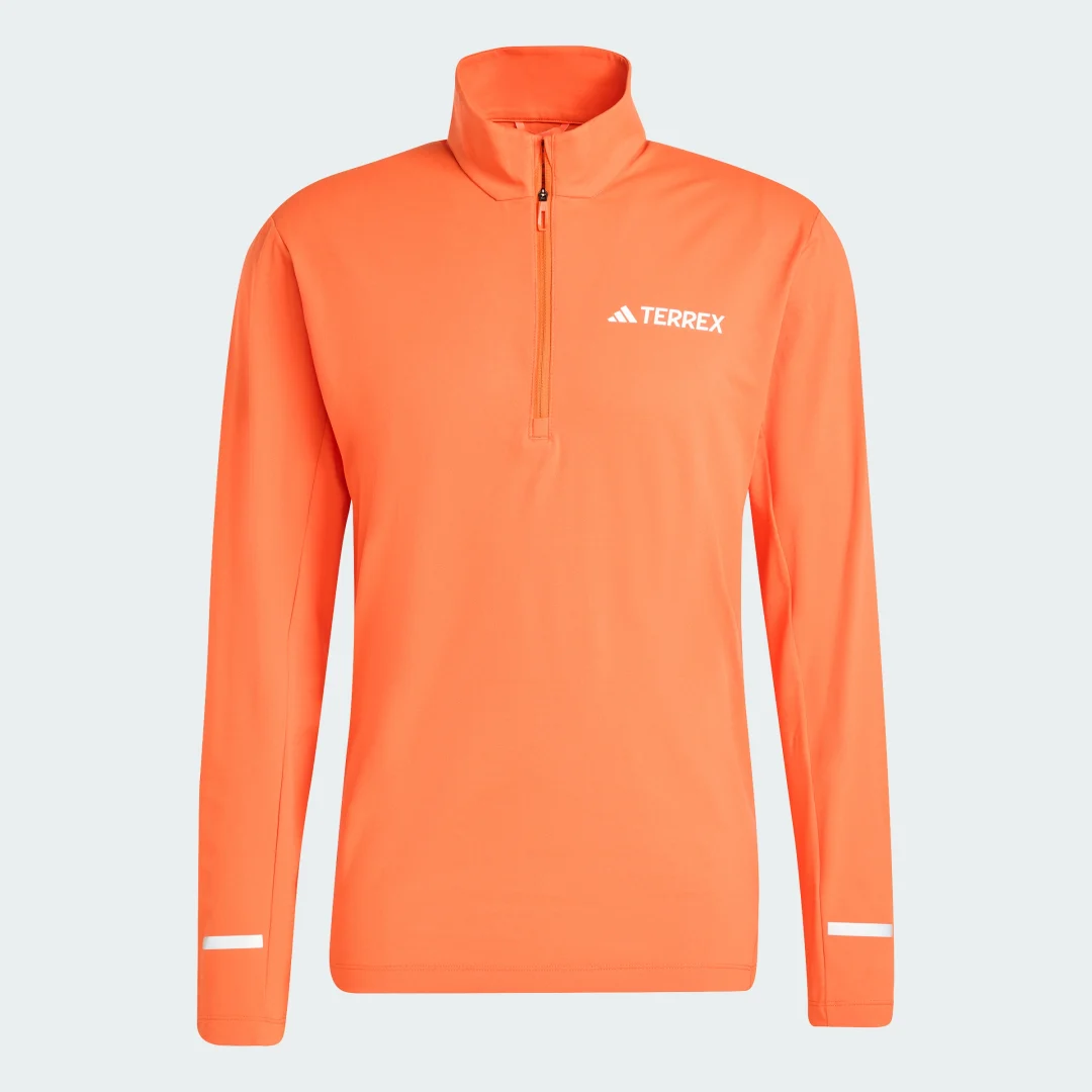Thumbnail 3 de Adidas Terrex Xperior: camiseta manga larga con cremallera hasta el pecho en color naranja