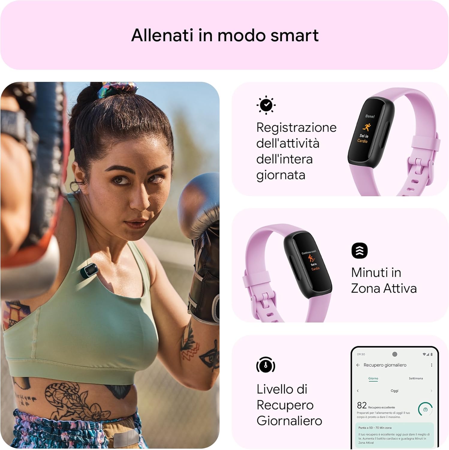 Thumbnail 3 de Fitbit Inspire 3 tracker fitness 10 giorni