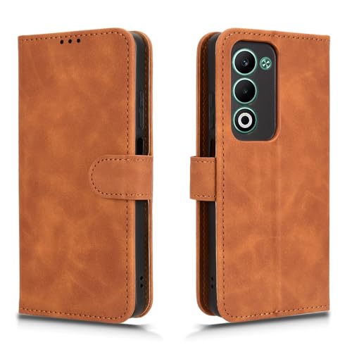 Detalle de WBWONE Coque flip en cuir PU pour Oppo A5 4G/5G – Portefeuille magnétique, fentes pour cartes – Brown