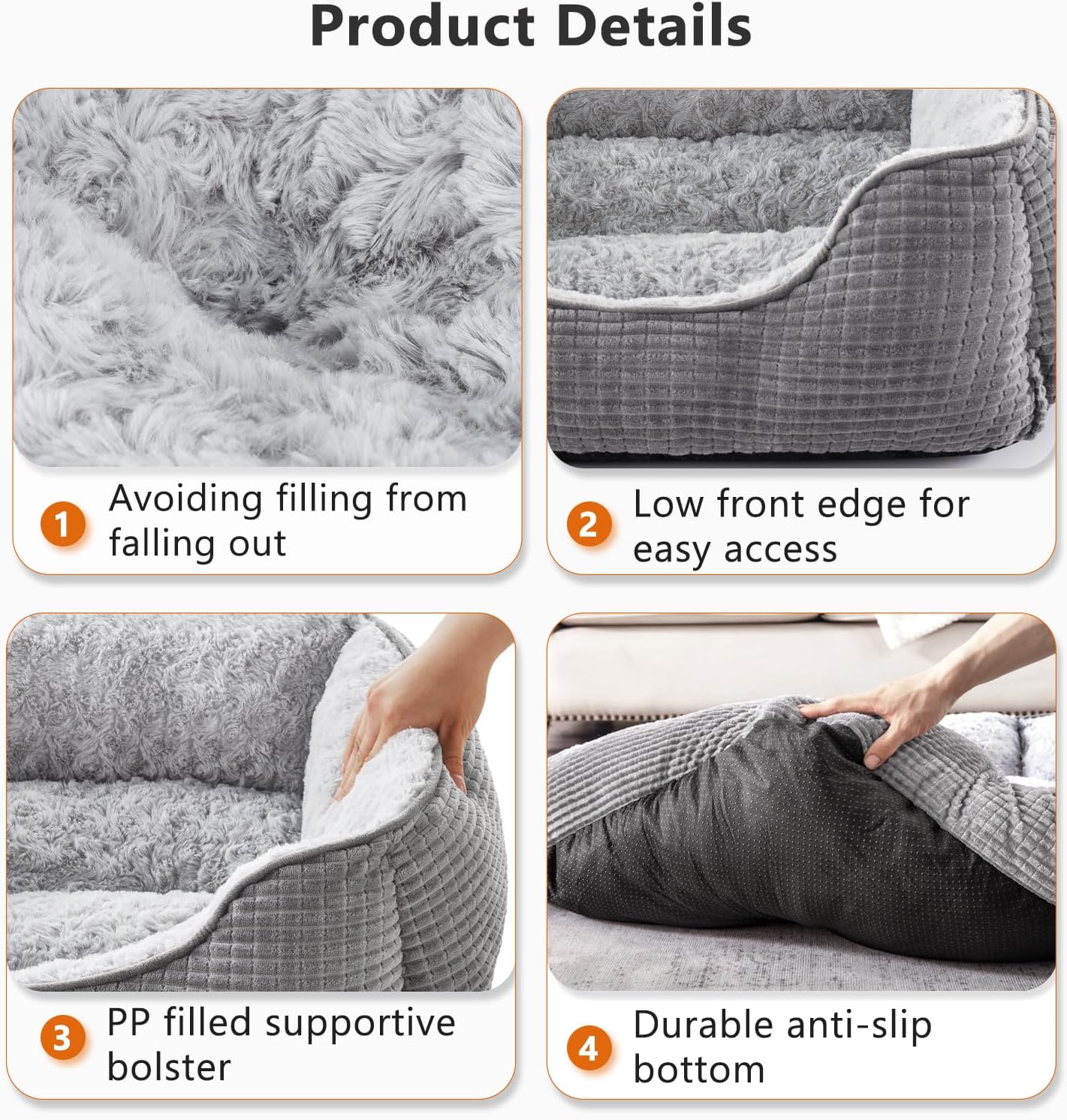 Thumbnail 1 de JOEJOY Medium Orthopedic Dog Bed 63x53x21 cm