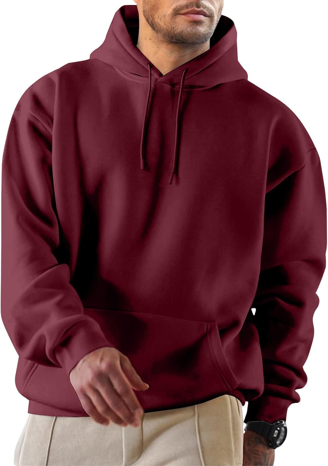 Thumbnail 4 de JMIERR Herren-Hoodie Freizeitpullover mit Kordelzug und Kängurutasche
