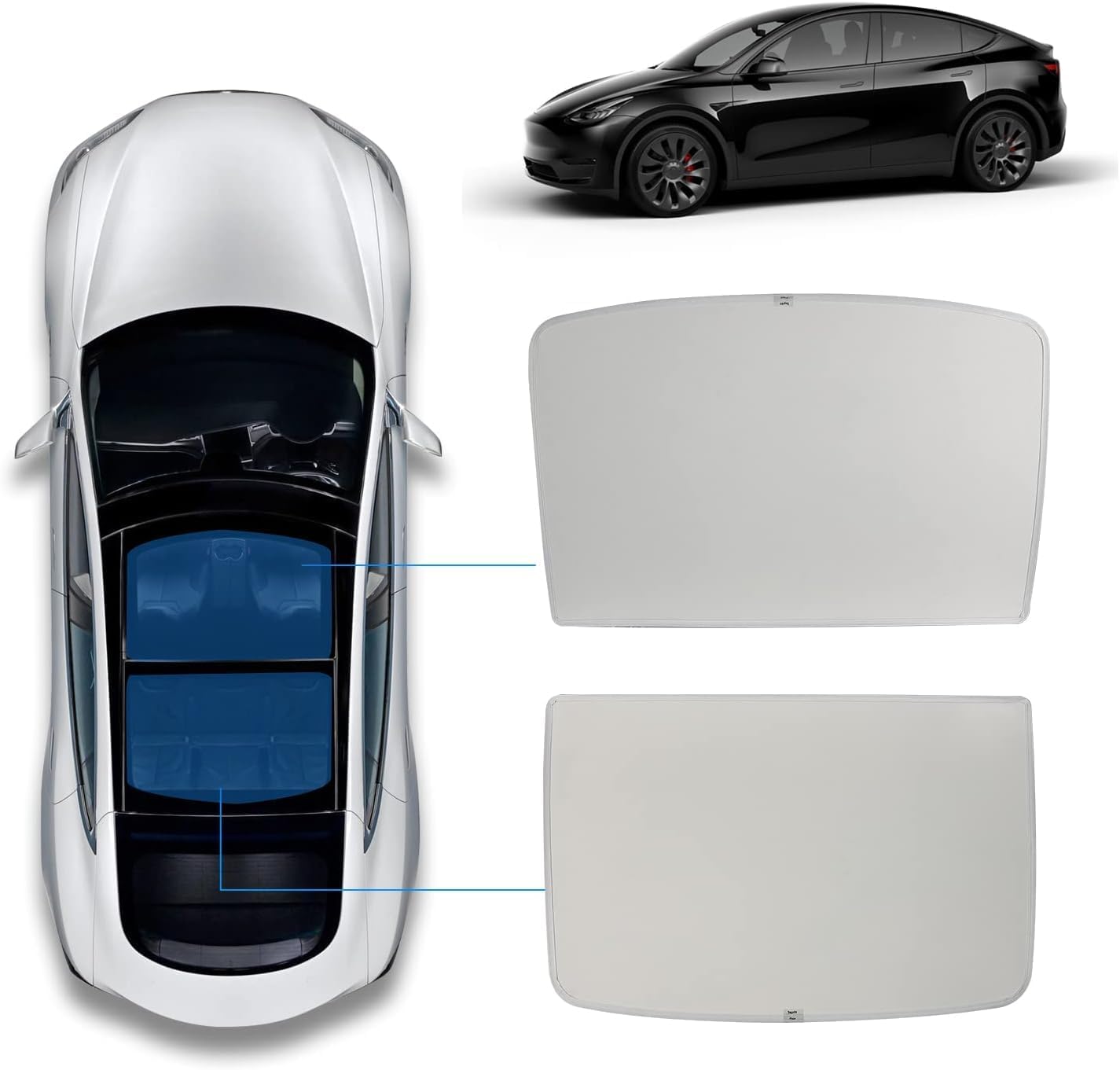 Thumbnail 1 de Tesla Model Y Sunshade Roof: Never Sag Heat-Insulating, UV-Protective Interior Accessory