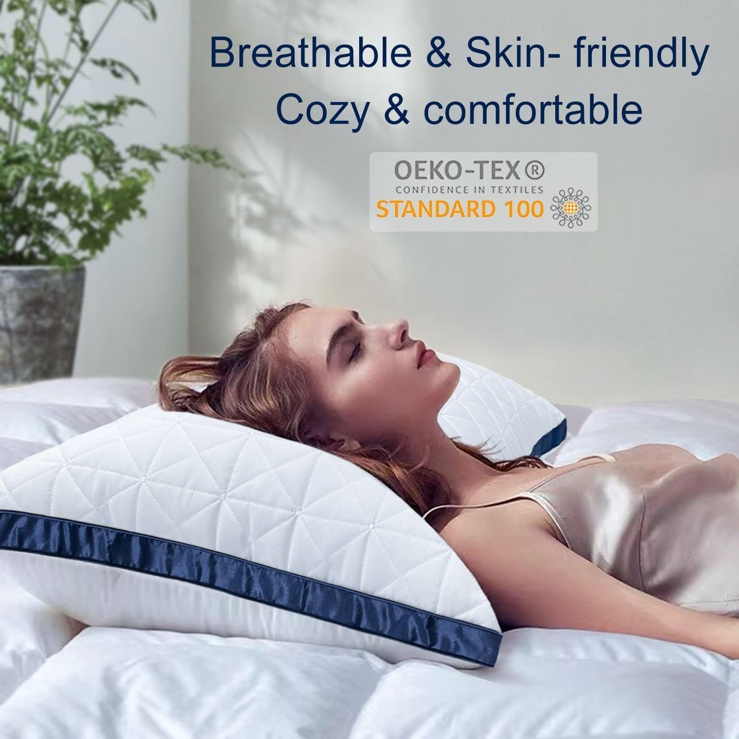 Thumbnail 1 de Slybear Kissen Kopfkissen 80x80 cm 2er Set – Orthopädisch, hypoallergen, Mikrofaserfüllung