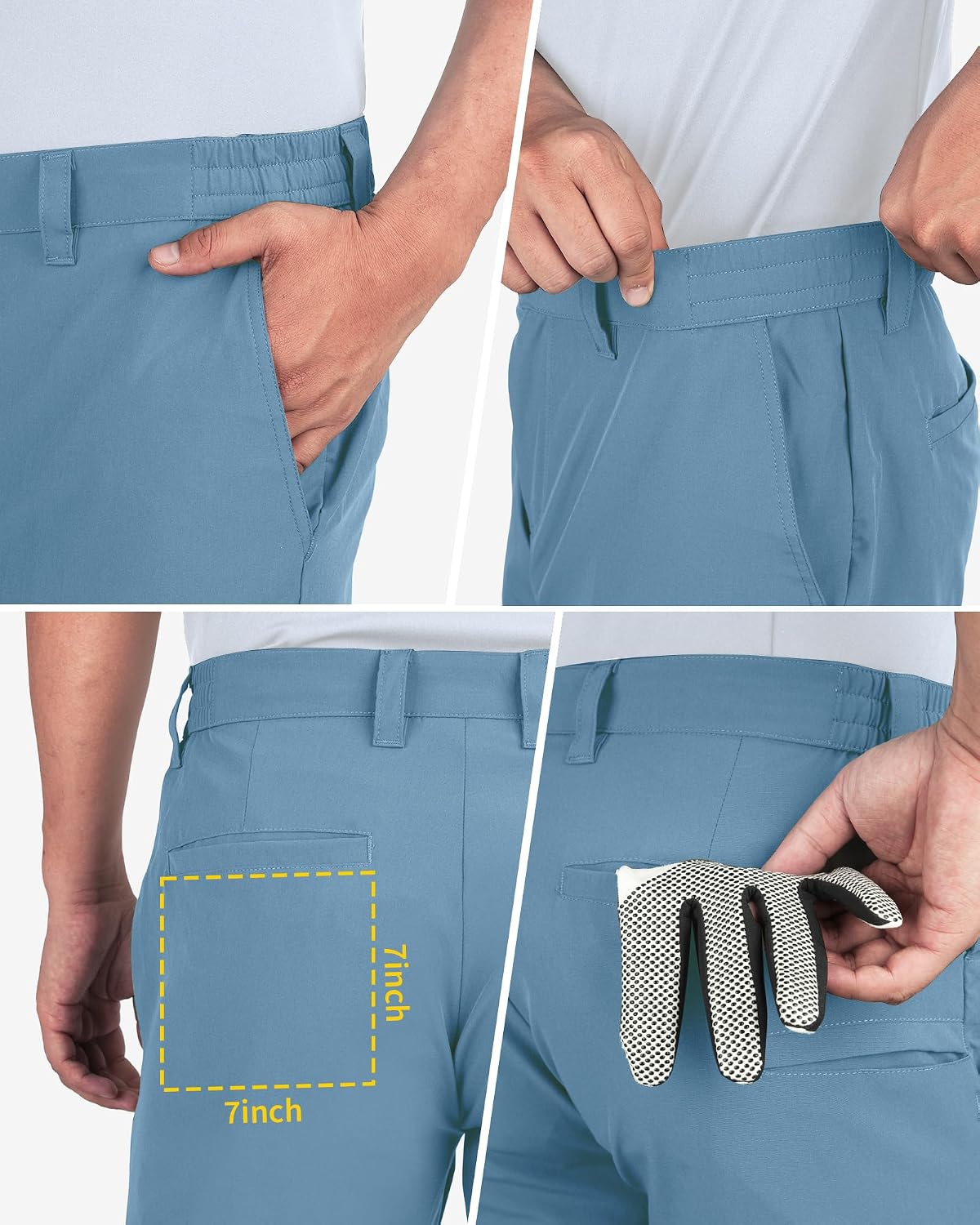 Thumbnail 1 de 33,000ft Men’s Golf Shorts 9" – Dry Fit, 4-Way Stretch, UPF 50+