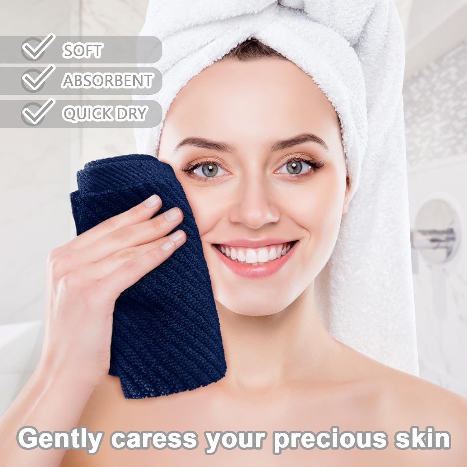 Detalle 2 de Wash Cloths for Your Face 13" 6-Pack 🧻