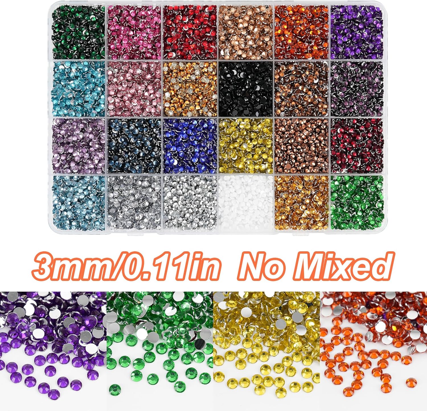 Thumbnail 2 de Canvalite Resin Bedazzling Kit with Rhinestones, B7000 Jewelry Glue & Tools (24-colour bulk)