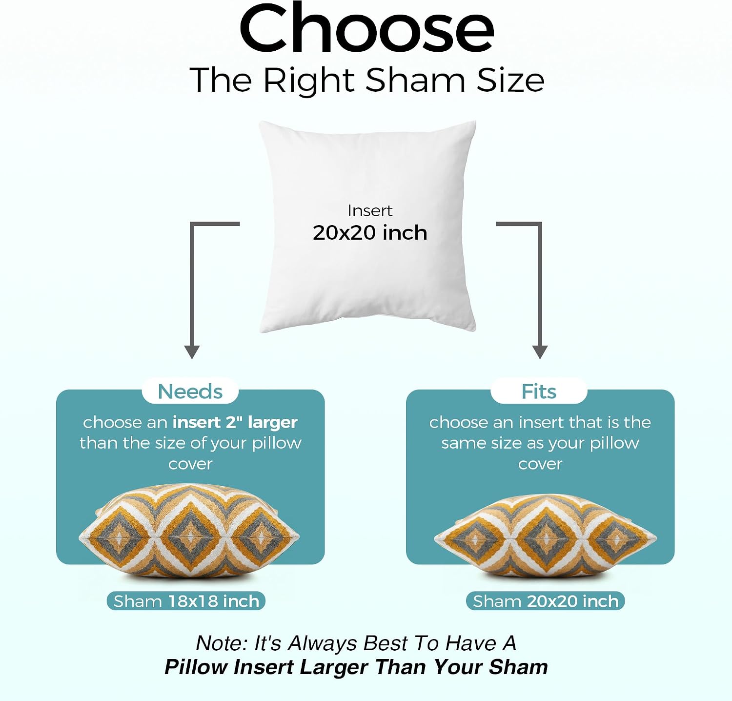 Detalle 1 de puredown Ca-PD-PI83010-C 20 x 20-Inch Throw Pillow Inserts, Set of 2