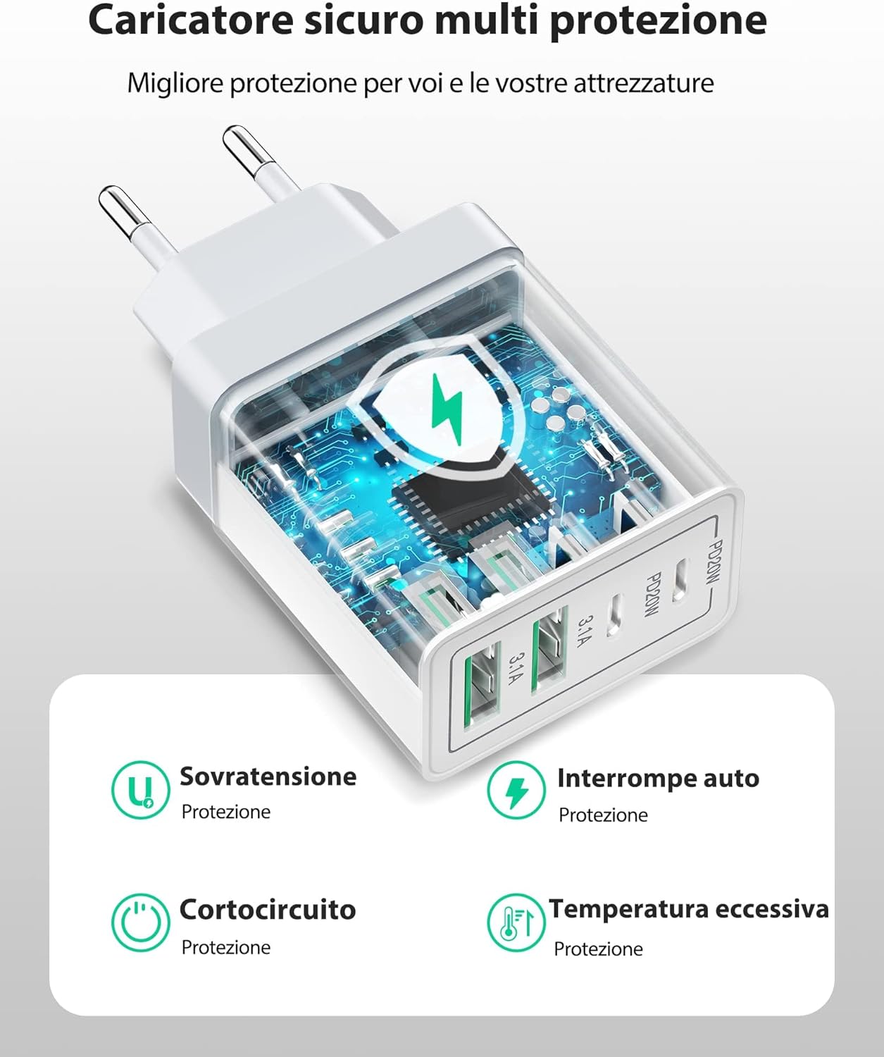 Thumbnail 4 de Caricatore USB C Rapido 40W 4 Porte