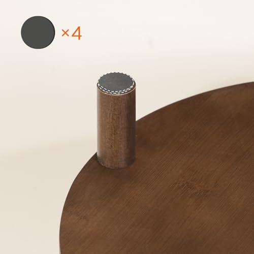 Thumbnail 7 de HOOBRO EMA156BZ01, table d’appoint ronde en bambou à 2 niveaux, brun rouge foncé