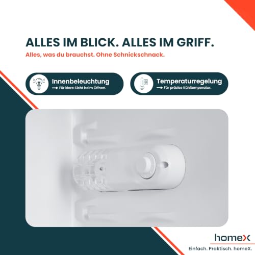 Detalle 2 de homeX CS0881-S Kühlschrank ohne Gefrierfach 90L – kompakt, leise und flexibel