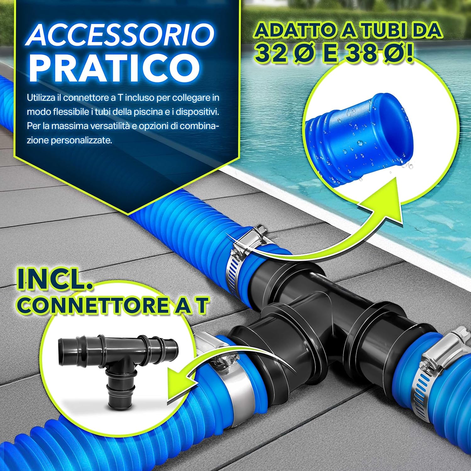 Thumbnail 4 de tillvex® Bypass Set piscina 12 pezzi 32/38 mm 🏊