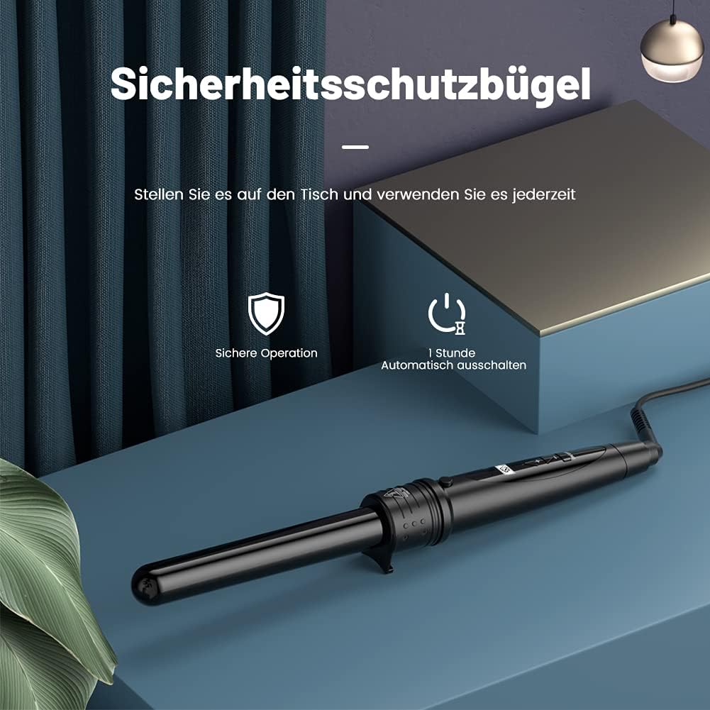 Thumbnail 6 de ELEHOT-Store Lockenstab 5 in 1 ET-W301 mit LCD, Keramik-Turmalin & wechselbaren Aufsätzen