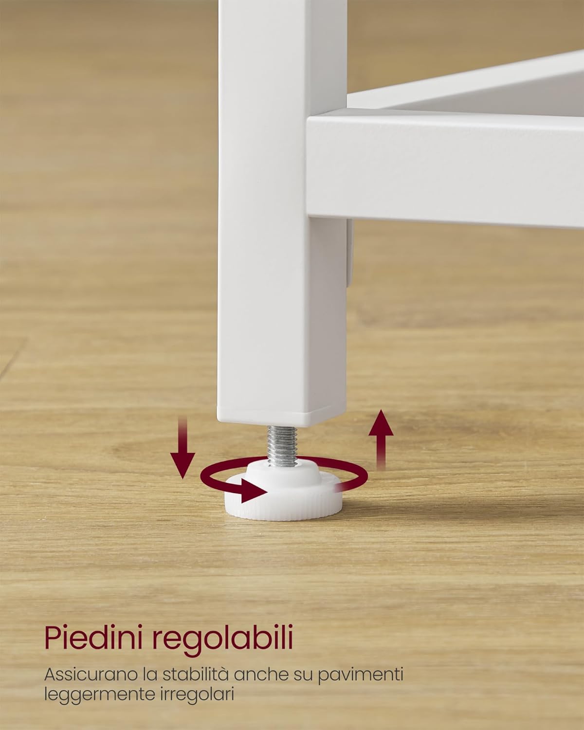 Thumbnail 3 de VASAGLE Scrivania per computer LWD038W44 50x80 cm, bianco acciaio e bianco nuvola