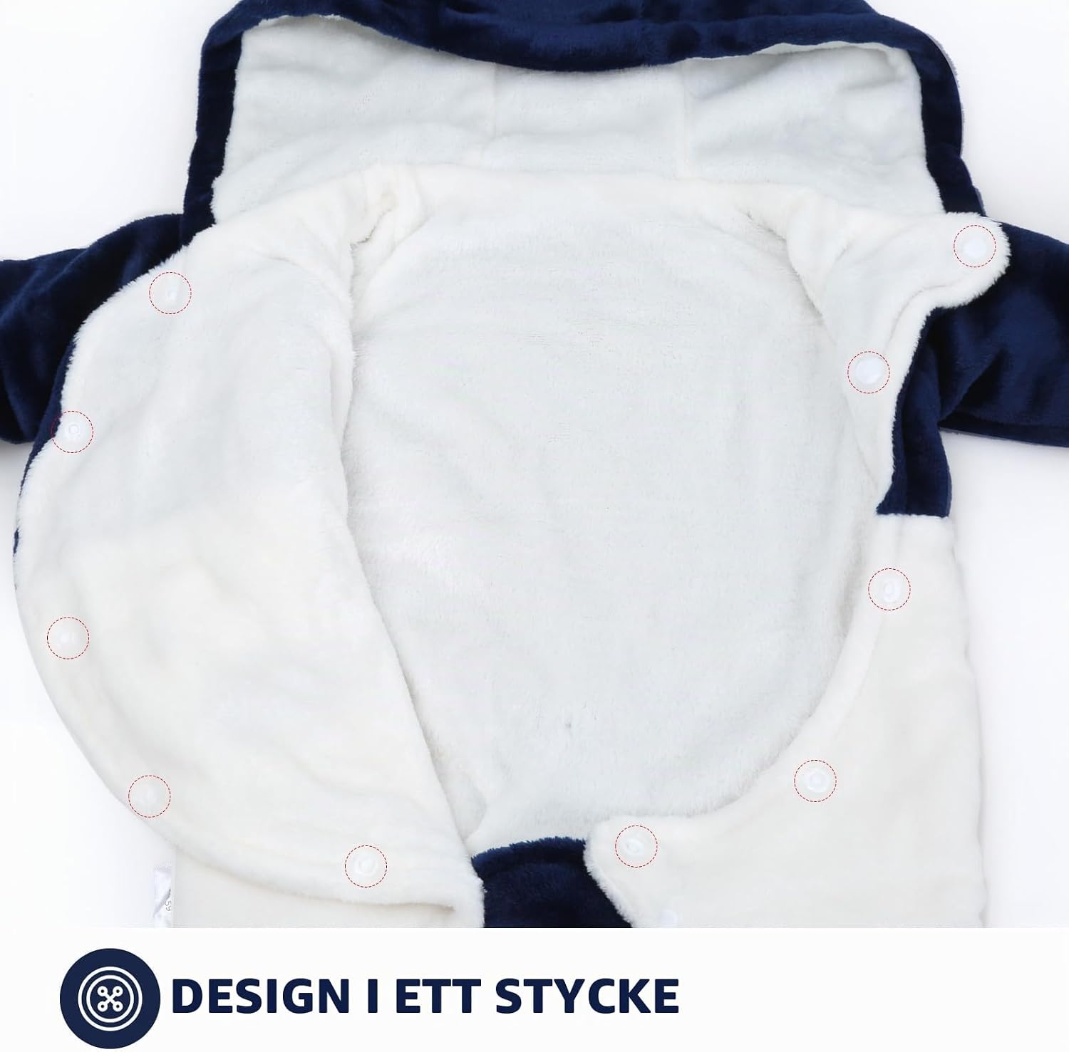 Detalle de JiAmy vinteroverall i fleece för baby, 0–12 månader