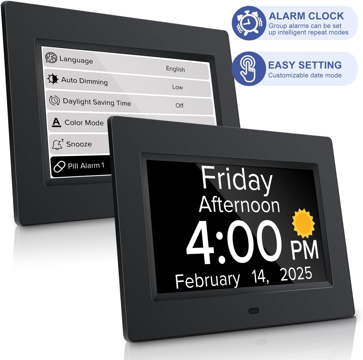 Detalle de Mitoart digital alarm clock 7 inch display