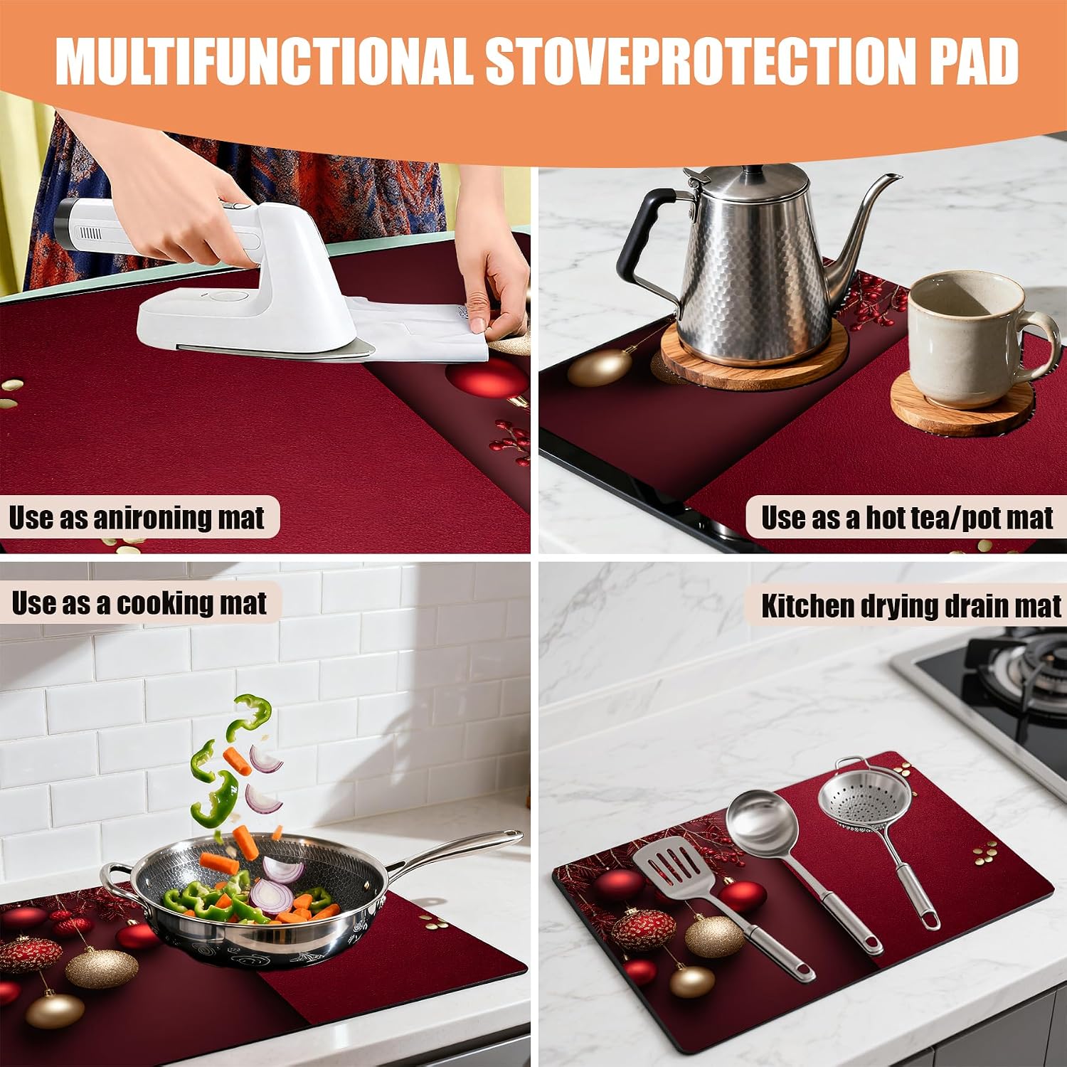 Detalle de Glass Stove Top Cover Mat, 28.5 x 20.5 in