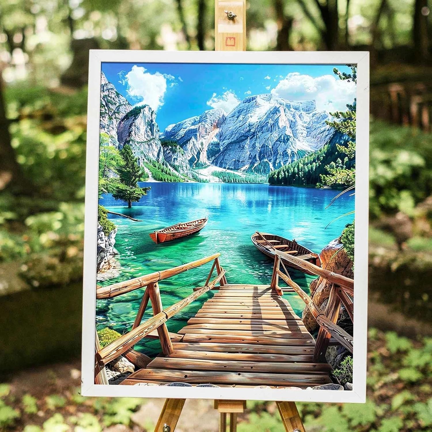 Detalle de YALKIN Landscape Paint by Numbers Kit, 40x50 cm Acrylic Canvas, No Frame