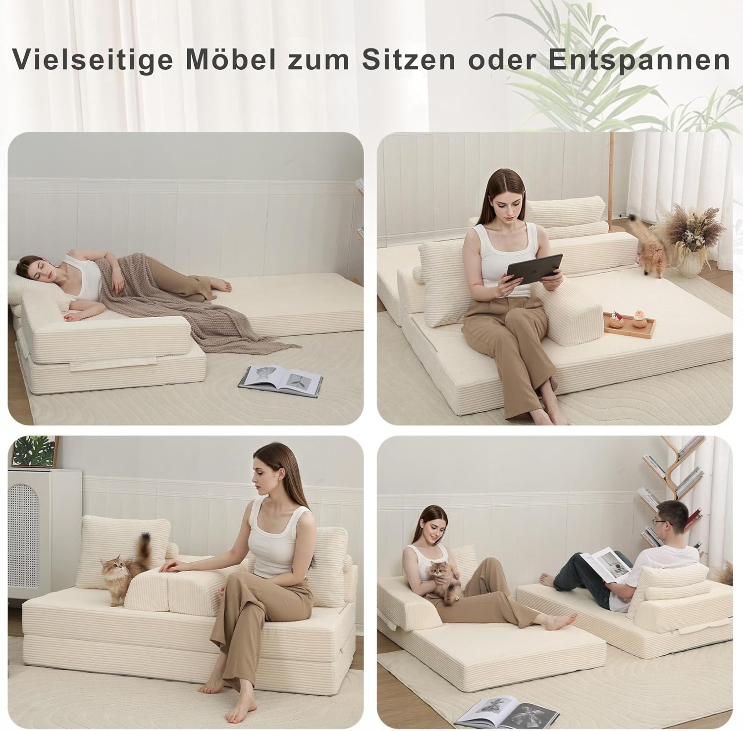 Thumbnail 5 de MeMoreCool Boneless Sofa Bett aus Cord Sofa