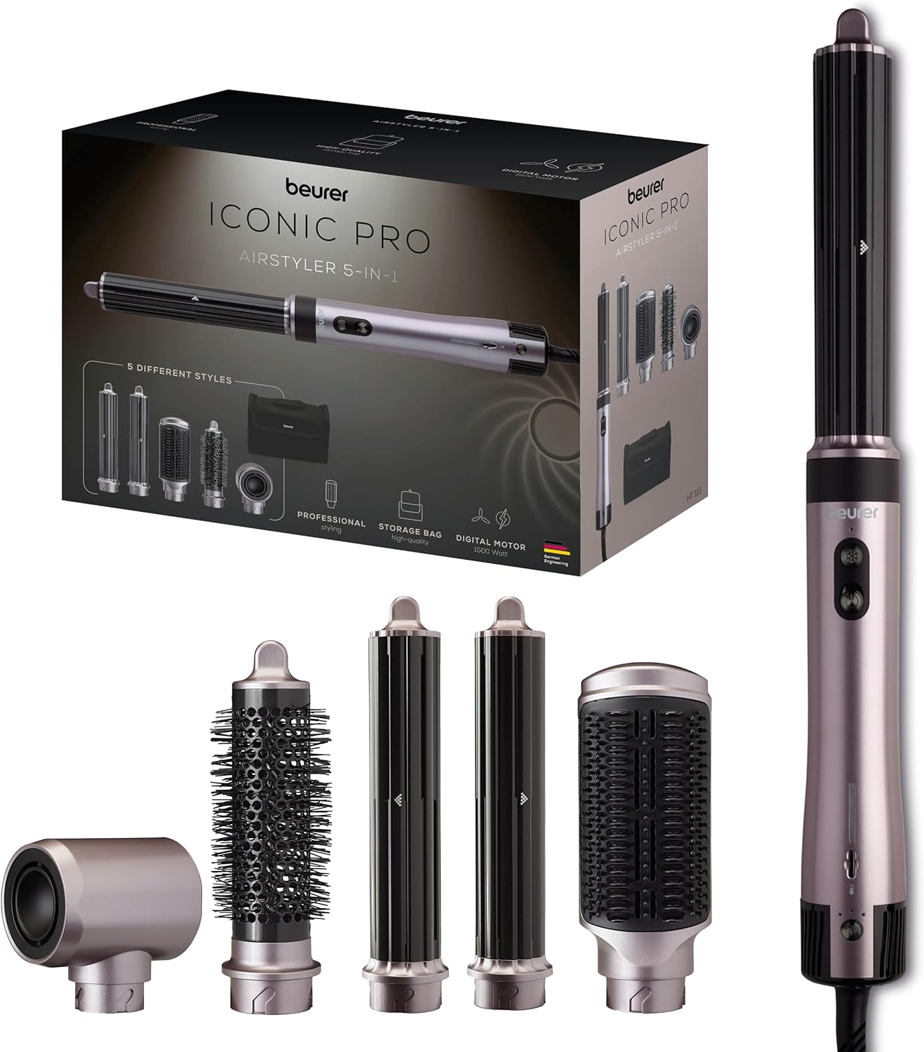 Detalle de Beurer HT 110 Airstyler 5 in 1: styling versatile e delicato per ogni tipo di capello