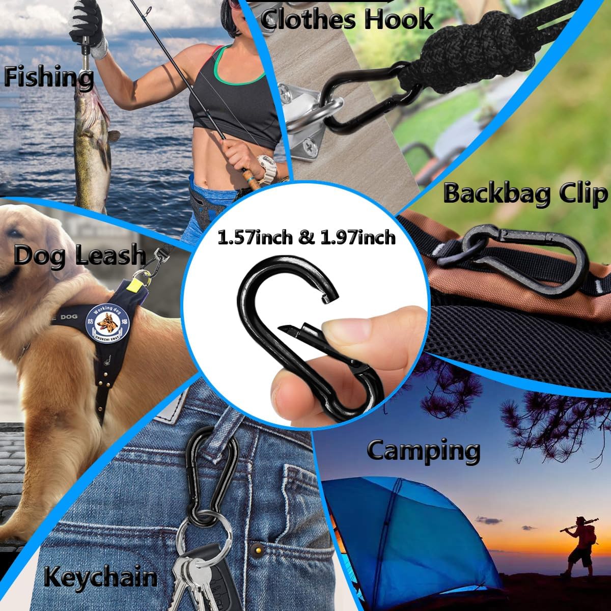 Thumbnail 3 de Ekunbuy carabiner clip 70 lb heavy duty