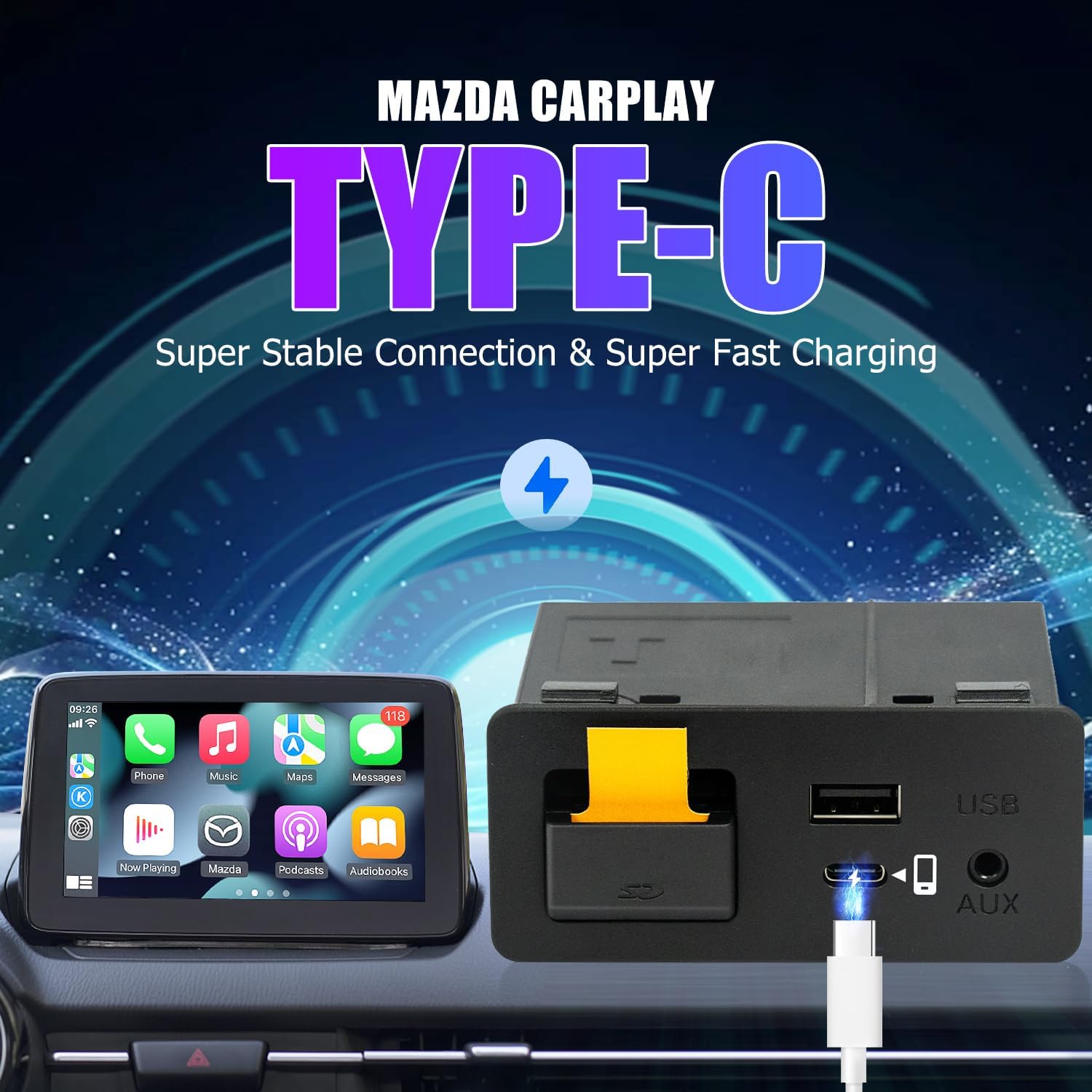 Detalle 2 de Mazda TK78-66-9U0C Carplay Type-C para Mazda