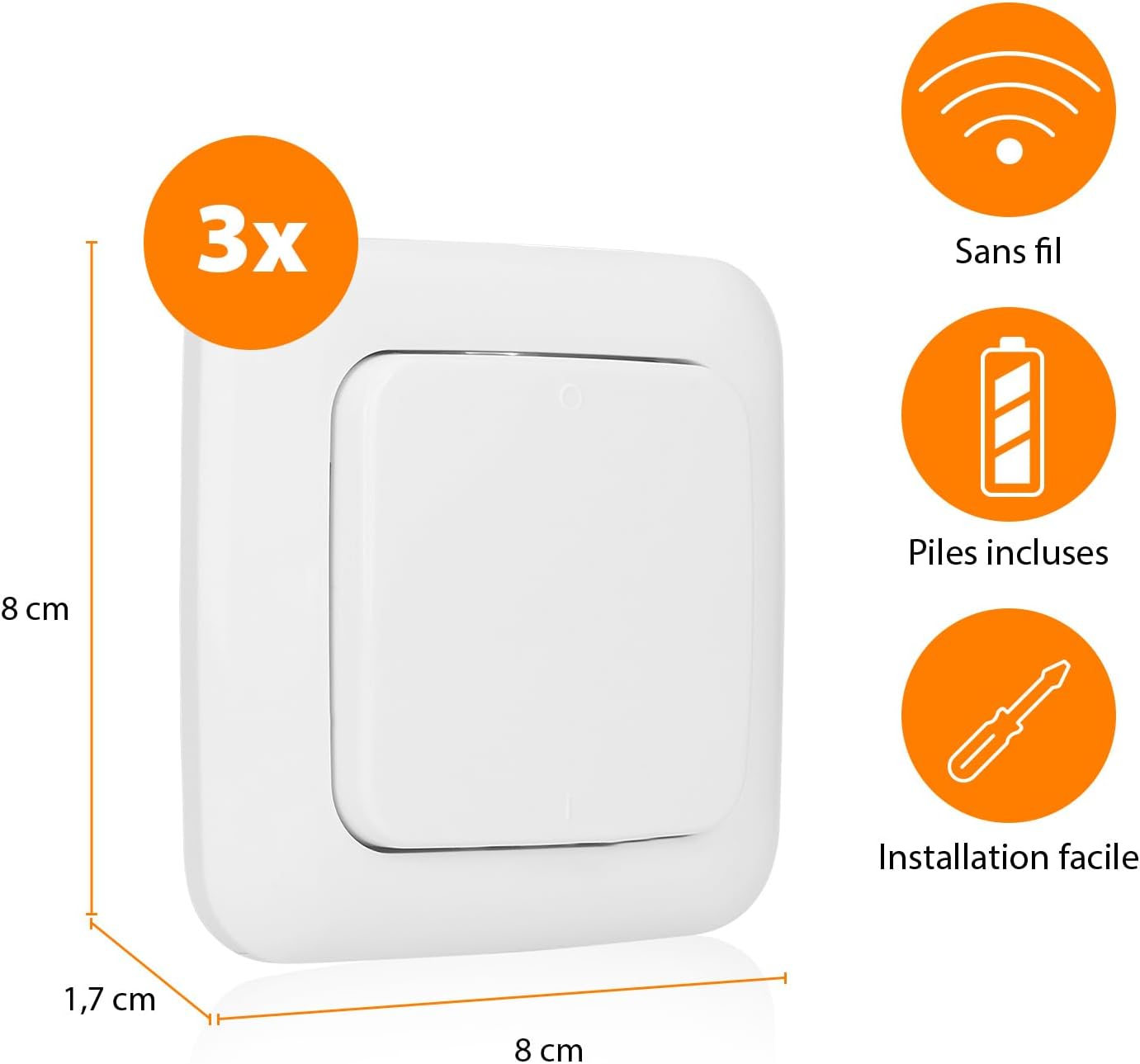 Thumbnail 2 de Smartwares SH4-99567 Kit domotique Plug & Connect pour chambre : 3 interrupteurs sans fil + 1 module encastrable
