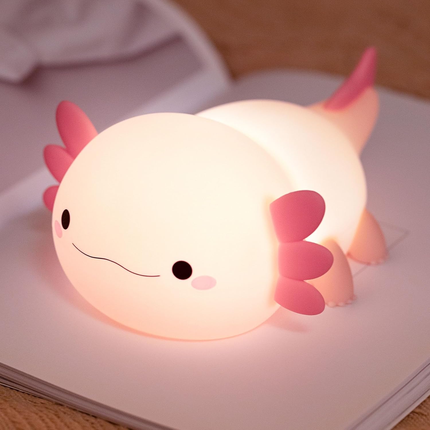 Detalle de Axolotl Night Light for Kids LED Silicone Lamp ๐ช