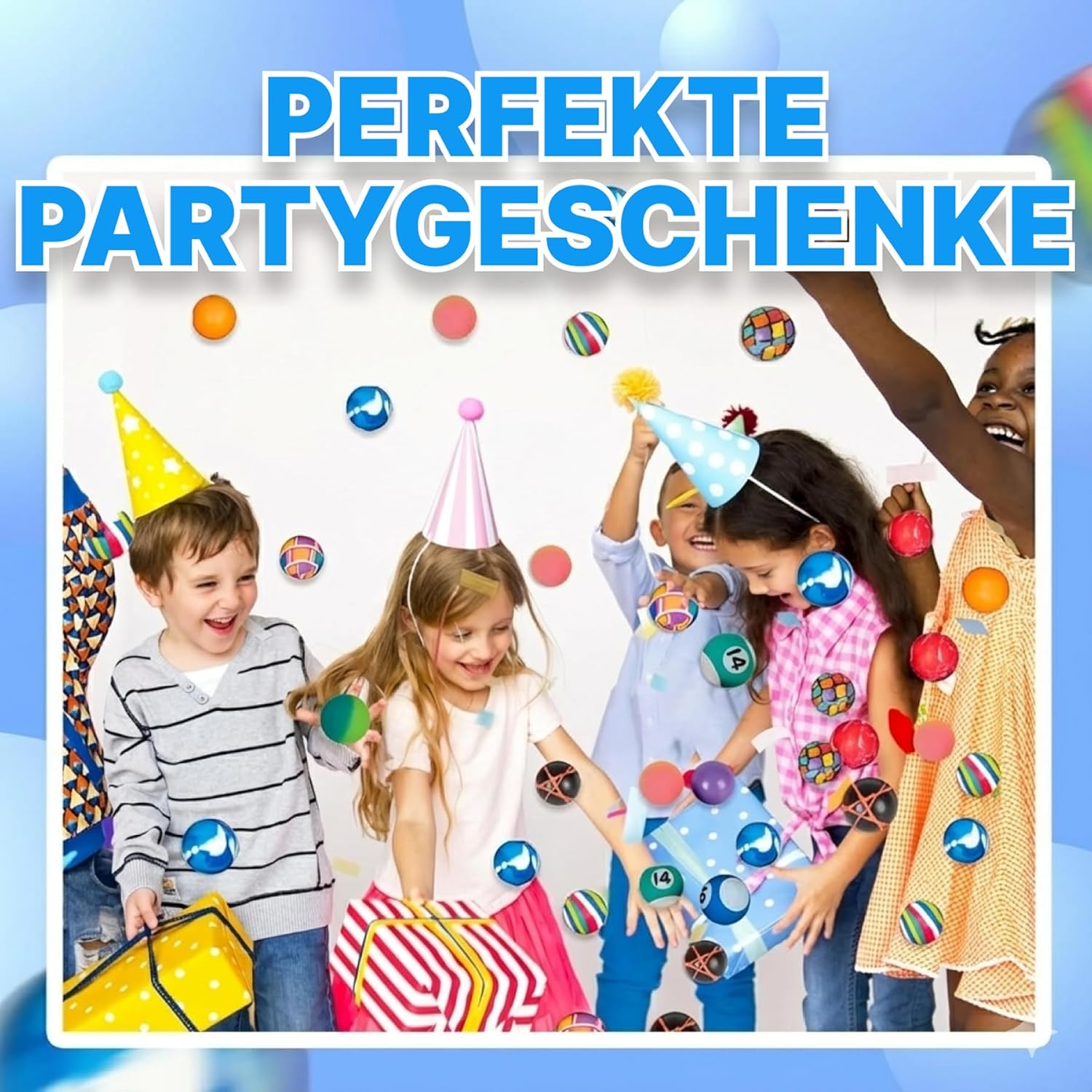 Detalle de Bedwina Springbälle im Großpack – 250er-Pack (27 mm) Hi Bounce Sortiment