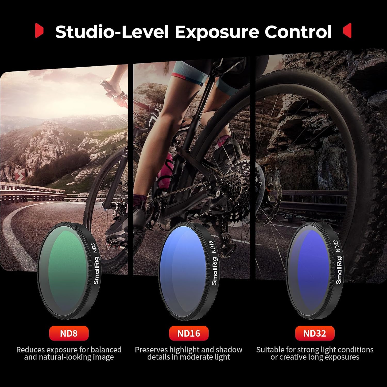 Thumbnail 2 de SmallRig Kit Filtri ND per DJI Osmo Action 6 – Set completo con CPL, ND8/ND16/ND32 e copriobiettivo