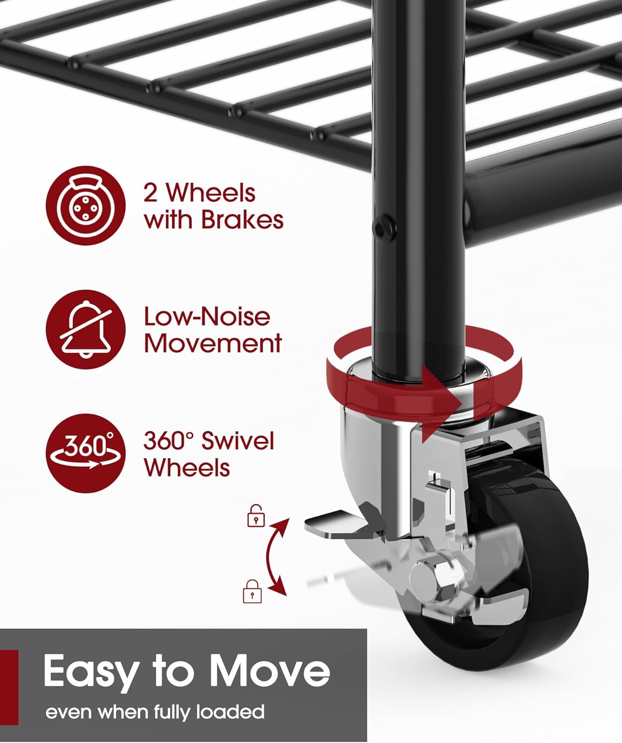 Thumbnail 5 de Sakugi Clothes Rack with Shelves & Wheels (Black) 33.0" x 12.2" x 79.5