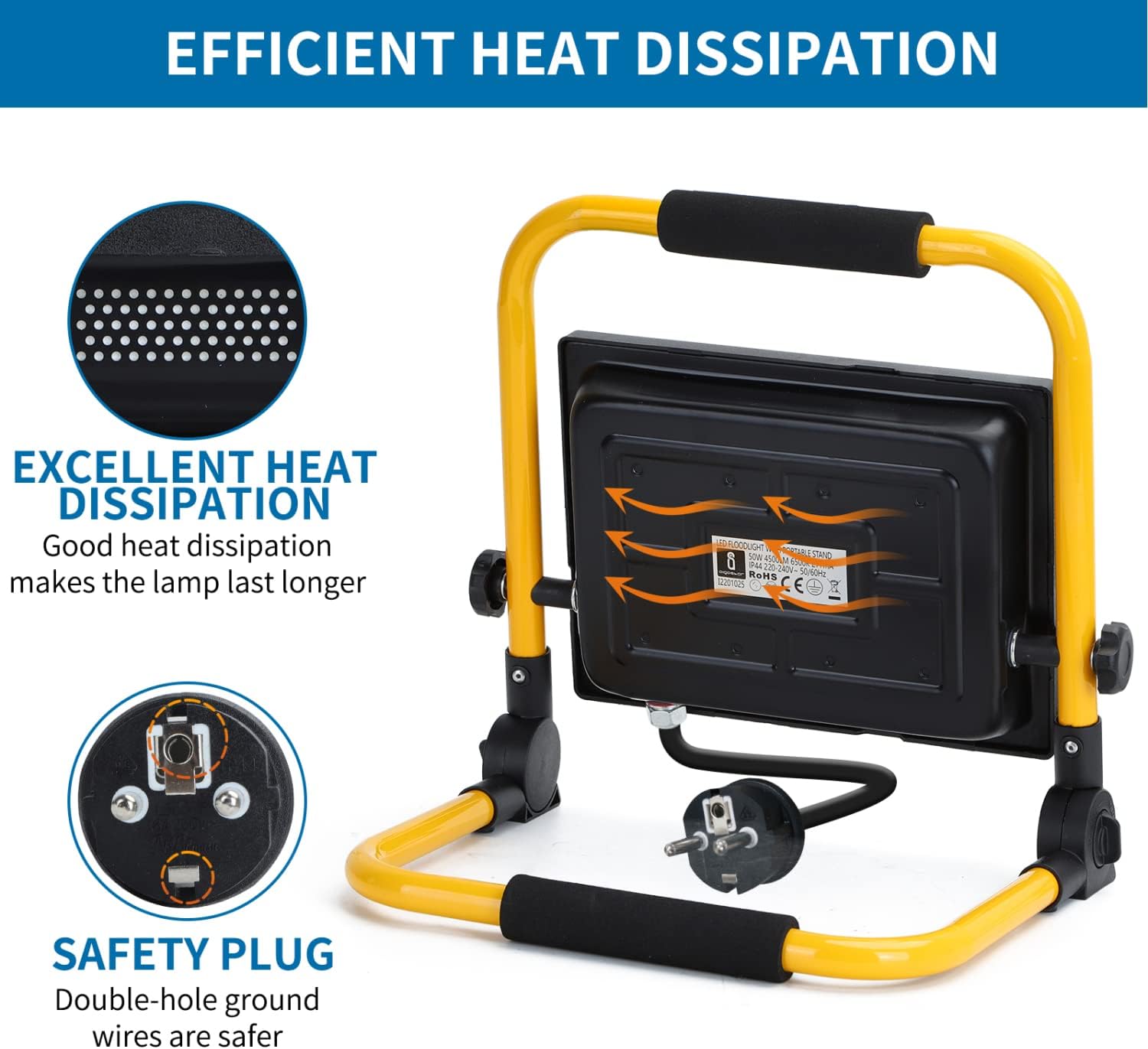 Thumbnail 3 de Aigostar Faretto LED da Cantiere 50W: illuminazione potente, flessibile e portatile