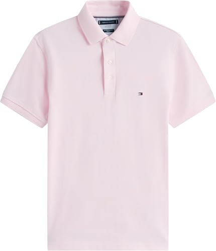 Detalle 2 de Tommy Hilfiger Polo de Manga Corta Hombre 1985 Slim Fit Rosa (Pink Lily), talla L