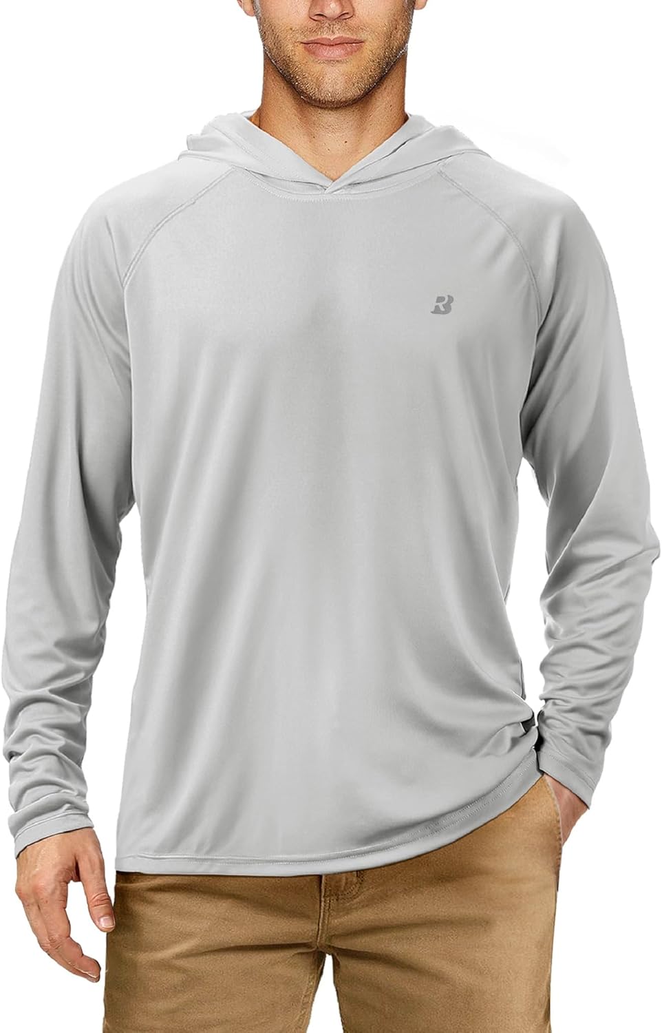 Detalle de Roadbox Men's Sun Protection Swim Hoodie Long Sleeve - Quick Dry, Lightweight UV Running Top