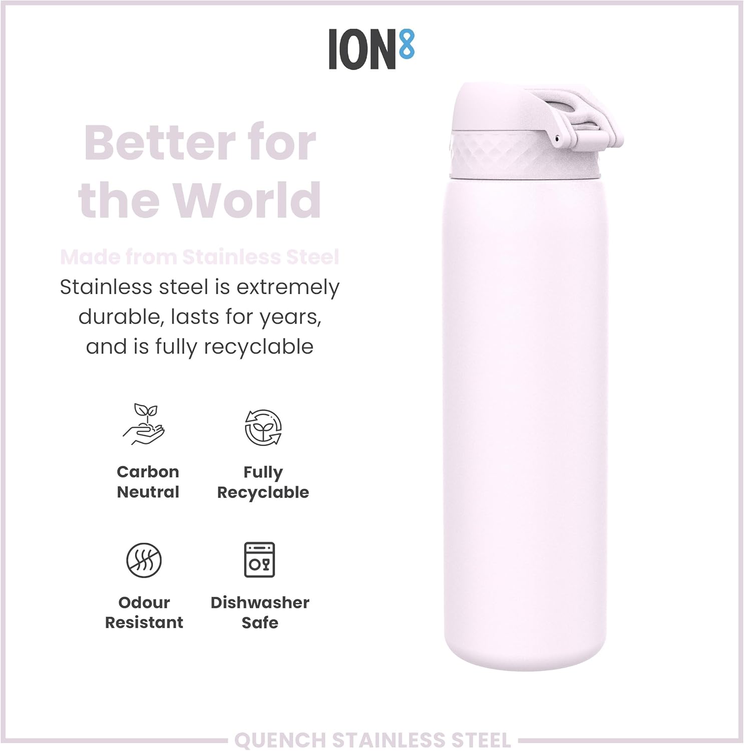 Thumbnail 4 de ION8 Lightweight 1 Litre Stainless Steel Water Bottle (Non-Insulated, Leak-Proof)