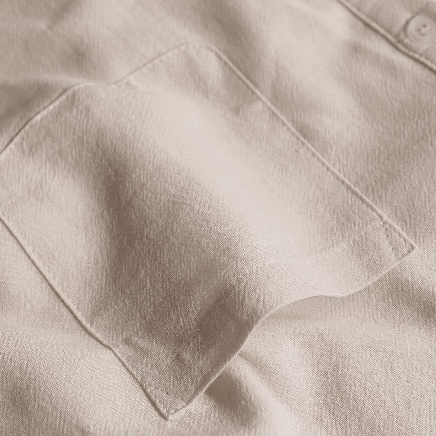 Detalle 2 de LVCBL Camicia da Uomo in Lino Cotone leggera
