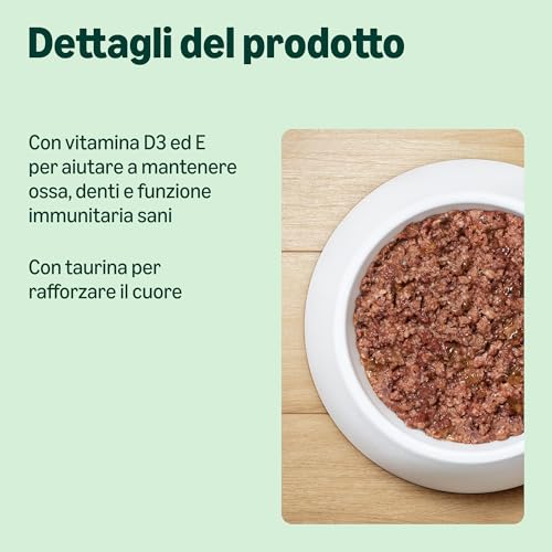 Detalle 2 de by Amazon Cibo umido per gatti senza cereali, paté di pollo in barattolo 12x400 g