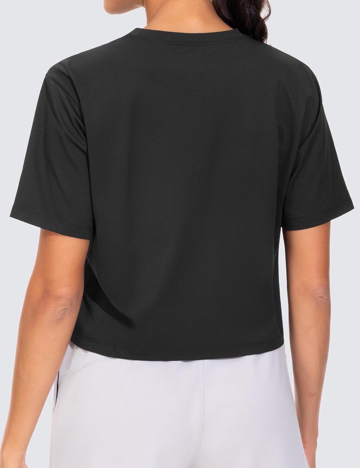 Detalle de THE GYM PEOPLE Women's Loose-Fit Crop Top, Quick-Dry Polyester
