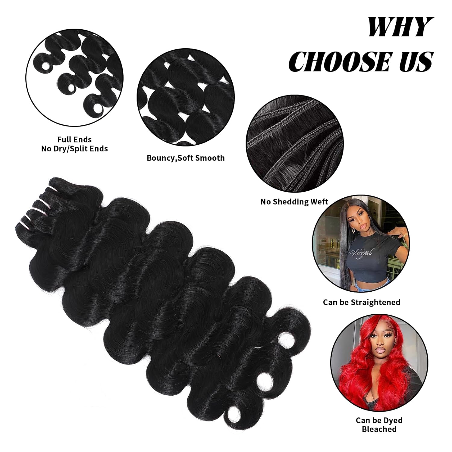 Thumbnail 5 de 15A Raw Indian Body Wave Hair Bundles — 22/22/22 Triple Lifespan Virgin Remy Hair, No Tangle, Soft After Washes