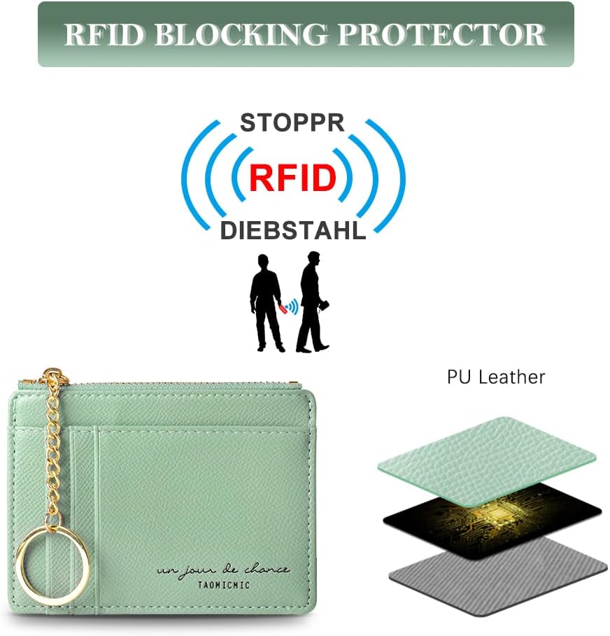Detalle de Gadom Ladies Purse: RFID-Blocking Wallet with 8 Card Slots and Zipper Coin Pocket