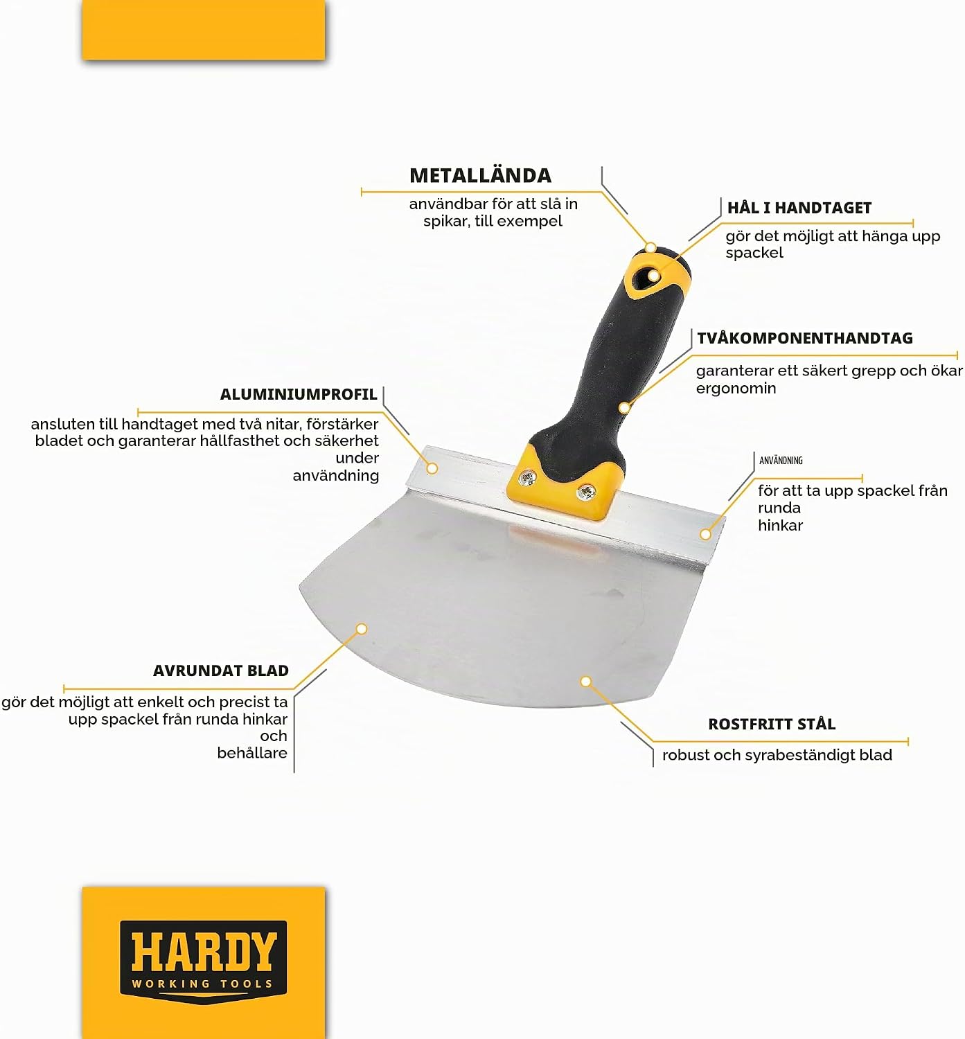 Thumbnail 5 de HARDY 2K hinkväljare med ergonomiskt grepp och blad i rostfritt stål