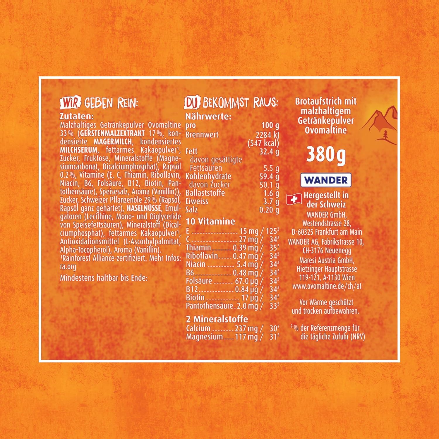 Detalle 2 de Ovomaltine Crunchy Cream Brotaufstrich 380 g 🍫