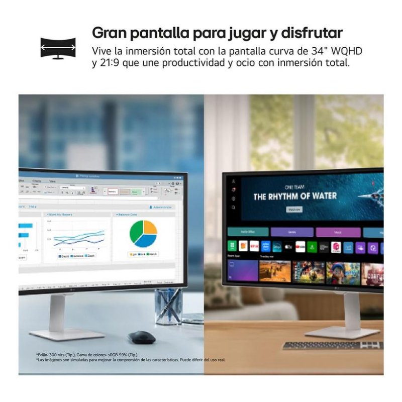 Thumbnail 1 de LG 34U601SA-W 34" UltraWide WQHD, 100 Hz, HDR10, Altavoces, Blanco: Ficha de compra