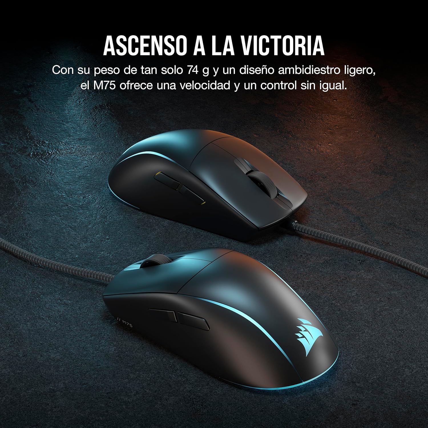 Thumbnail 1 de Corsair M75 Ratón FPS Ligero RGB con Botones Intercambiables